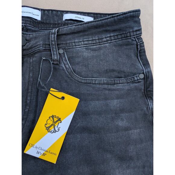 CXL by Christian Lacroix Men's Denim Fadded Black Slim Fit Jeans Size W36/L30 - Picture 3 of 6